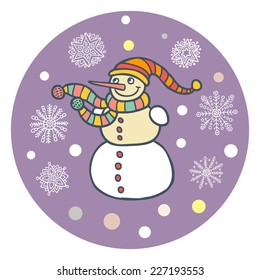 Happy cute snowman