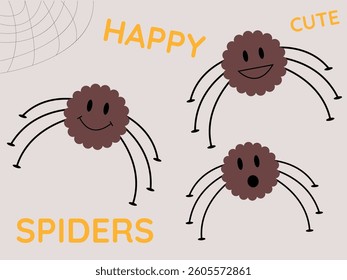Happy cute spiders cartoon vector
Vector cute spiders illustration