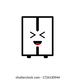 HAPPY CUTE SQUARE CARTOON CHARACTER VECTOR DESIGN