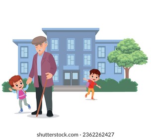 happy cute students leaving school