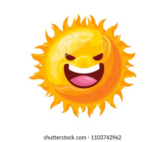 Happy Cute Sun Cartoon Character, Suitable For Children Book, Character, Game Asset, Infographic, Illustration, And Other Graphic Related Assets  