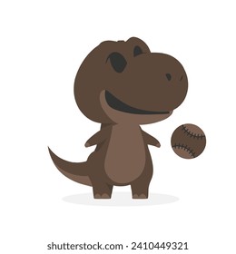 Happy cute sweet dinosaur wallpaper white background vector.