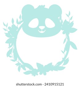 Happy cute sweet panda wallpaper white background vector.