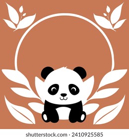 Happy cute sweet panda wallpaper background vector.