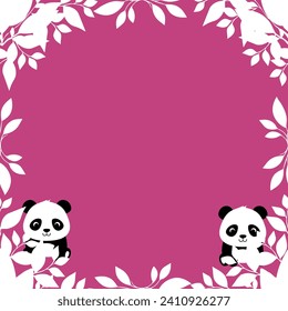 Happy cute sweet panda wallpaper background vector.