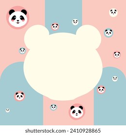 Happy cute sweet panda wallpaper background vector.