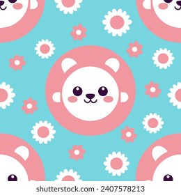 Happy cute sweet seamless wallpaper background vector.