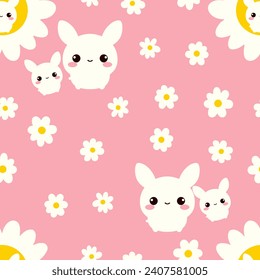 Happy cute sweet seamless wallpaper background vector.