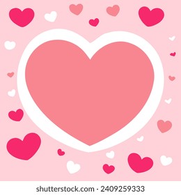 Happy cute sweet Valentine wallpaper pink background vector.