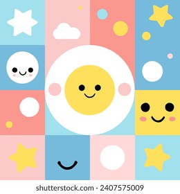 Feliz adorable vector de fondo de papel de pared dulce.