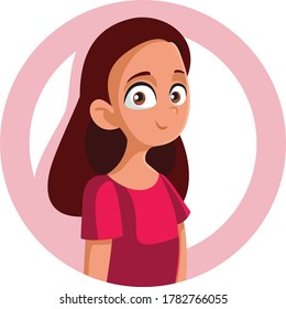 
Happy Cute Teen Girl Smiling Vector Cartoon.Portrait of cheerful teenager displaying self confidence
