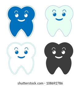 Felices pegatinas de dientes lindos.