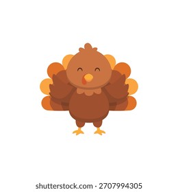 Feliz lindo Turquía Ilustración vectorial de dibujos animados
