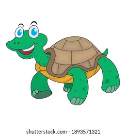 Happy Cute Turtle Vector Illustration Smiling Stock Vector (Royalty ...