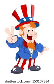 Happy Cute Uncle Sam Stock Vector (Royalty Free) 153137384 | Shutterstock