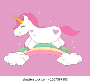 Happy cute unicorn