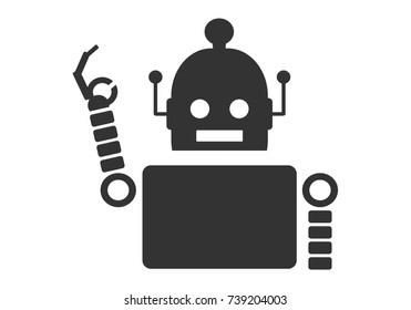 Happy cute vintage robot showing the okay gesture with his fingers. Robotics industry relative image.