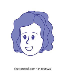 happy cute woman face with hairstyle