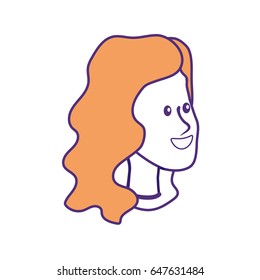 happy cute woman face with hairstyle