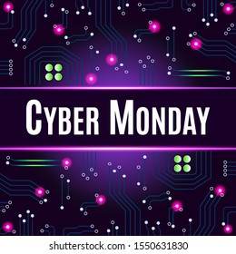 Happy Cyber Monday. Nice template for advertising card, flyer, poster, banner. 