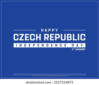 Happy Czech Republic Independence Day Design on a dark background, Editable vector design of Independence Day of Czech Republic with flag, Vector illustration of Czech Republic National Day