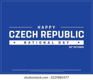 Happy Czech Republic National Day Design on a dark background, National Day of Czech Republic with National flag, Typographic Design of Czech Republic National Day, Editable vector Design