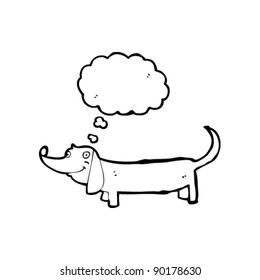 happy dachshund with thought bubble