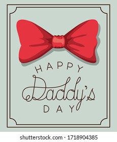 Happy daddys day and bowtie design, Celebration and love theme Vector illustration