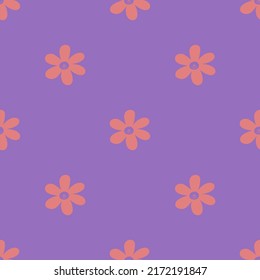 Happy daisy pattern. Vector seamless pattern.