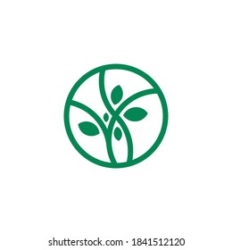 happy dance plant logo vector