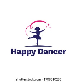 Happy dancer vector icon. Ballet classes for kids sign.