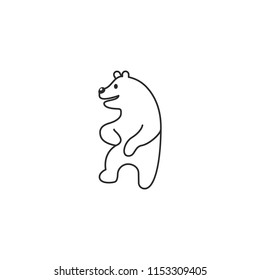 Happy dancing bear logo icon monoline illustration outline line style