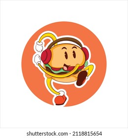 Happy dancing burger vector illustration