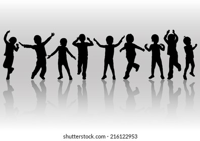 happy dancing children