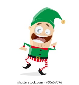 happy dancing christmas elf clipart