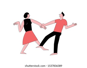 Happy dancing couple isolated vector image