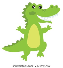 Happy dancing crocodile  vector cartoon illustration