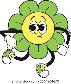 Happy dancing groovy daisy flower
