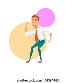 Happy dancing office worker