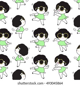 Happy Dancing Pattern Character illustration