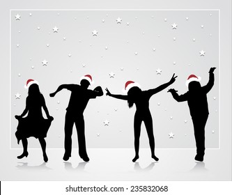 Happy dancing people