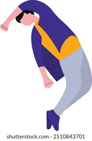 Personajes de Personas de baile felices en diseño de cara plana. Ilustración vectorial aislada sobre fondo blanco.