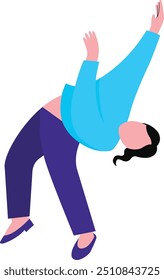 Personajes de Personas de baile felices en diseño de cara plana. Ilustración vectorial aislada sobre fondo blanco.