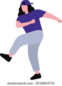 Happy Dancing People Characters in Flat Face Design. Vector Illustration Isolated on White Background.