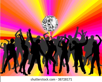happy dancing people - vector