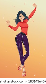 
ilustración de la joven bailarina feliz