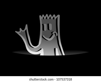 Happy dark puppet
