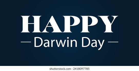 Happy Darwin Day Text illustration Design svg