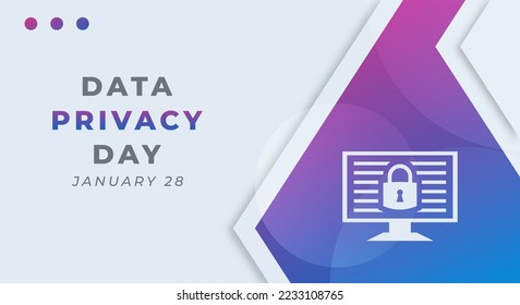 Happy Data Privacy Day January Celebration Vector Design Illustration. Template for Background, Poster, Banner, Advertising, Greeting Card or Print Design Element