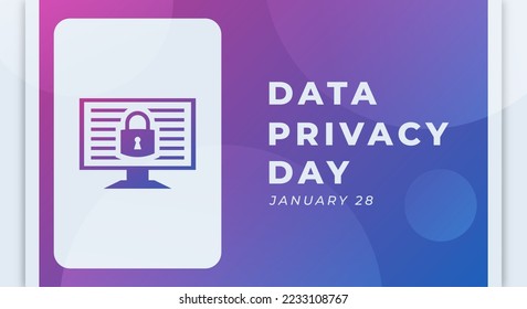 Happy Data Privacy Day Januar Celebration Vector Design Illustration. Vorlage für Hintergrund, Poster, Banner, Werbung, Grußkarte oder Print-Design-Element